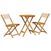 Image de vidaXL Ensemble Bistro 3 pièces Beige Tissu et bois massif