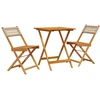 Image de vidaXL Ensemble Bistro 3 pièces Beige Poly rotin et bois massif
