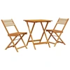 Image de vidaXL Ensemble Bistro 3 pièces Beige Polypropylène et bois massif