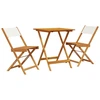 Image de vidaXL Ensemble Bistro 3 pièces blanc crème Tissu et bois massif