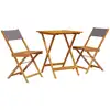 Image de vidaXL Ensemble Bistro 3 pièces Anthracite Tissu et bois massif