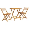 Image de vidaXL Ensemble Bistro 3 pièces Beige Tissu et bois massif