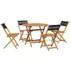 Image de vidaXL Ensemble de jardin 5 pièces polypropylène et bois massif noir