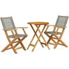 Image de vidaXL Ensemble Bistro 3 pièces Gris Poly rotin et bois massif