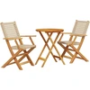 Image de vidaXL Ensemble Bistro 3 pièces Beige Poly rotin et bois massif