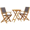 Image de vidaXL Ensemble Bistro 3 pièces Anthracite Tissu et bois massif