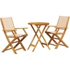Image de vidaXL Ensemble Bistro 3 pièces Beige Tissu et bois massif