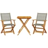 Image de vidaXL Ensemble Bistro 3 pièces Gris Poly rotin et bois massif