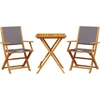 Image de vidaXL Ensemble Bistro 3 pièces Anthracite Tissu et bois massif