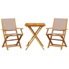 Image de vidaXL Ensemble Bistro 3 pièces taupe tissu et bois massif