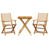 Image de vidaXL Ensemble Bistro 3 pièces Beige Tissu et bois massif