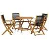 Image de vidaXL Ensemble de jardin 5 pièces polypropylène et bois massif noir
