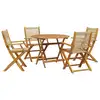 Image de vidaXL Ensemble de jardin 5 pièces Polypropylène et bois massif Beige