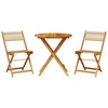 Image de vidaXL Ensemble Bistro 3 pièces Beige Polypropylène et bois massif