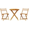 Image de vidaXL Ensemble Bistro 3 pièces Beige Tissu et bois massif