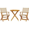 Image de vidaXL Ensemble Bistro 3 pièces Beige Poly rotin et bois massif