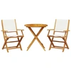 Image de vidaXL Ensemble Bistro 3 pièces blanc crème Tissu et bois massif