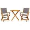 Image de vidaXL Ensemble Bistro 3 pièces Anthracite Tissu et bois massif