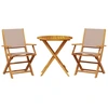 Image de vidaXL Ensemble Bistro 3 pièces taupe tissu et bois massif