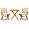 Image de vidaXL Ensemble Bistro 3 pièces Beige Tissu et bois massif
