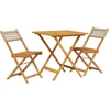 Image de vidaXL Ensemble Bistro 3 pièces Beige Poly rotin et bois massif