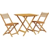 Image de vidaXL Ensemble Bistro 3 pièces Beige Polypropylène et bois massif