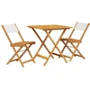 Image de vidaXL Ensemble Bistro 3 pièces blanc crème Tissu et bois massif