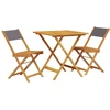 Image de vidaXL Ensemble Bistro 3 pièces Anthracite Tissu et bois massif