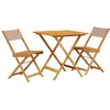 Image de vidaXL Ensemble Bistro 3 pièces taupe tissu et bois massif