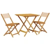 Image de vidaXL Ensemble Bistro 3 pièces Beige Tissu et bois massif