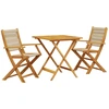 Image de vidaXL Ensemble Bistro 3 pièces Beige Polypropylène et bois massif