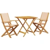 Image de vidaXL Ensemble Bistro 3 pièces Beige Tissu et bois massif