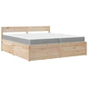 Image de vidaXL Lit avec tiroirs et matelas 200x200 cm pin massif