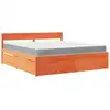 Image de vidaXL Lit avec tiroirs et matelas brun cire 180x200 bois massif