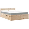 Image de vidaXL Lit avec tiroirs et matelas 160x200 cm pin massif
