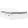 Image de vidaXL Lit avec tiroirs et matelas blanc 160x200 cm bois massif