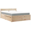 Image de vidaXL Lit avec tiroirs et matelas 140x200 cm pin massif