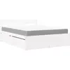 Image de vidaXL Lit avec tiroirs et matelas blanc 140x200 cm bois massif