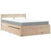 Image de vidaXL Lit avec tiroirs et matelas 140x190 cm pin massif