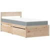 Image de vidaXL Lit avec tiroirs et matelas 90x190 pin massif