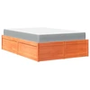 Image de vidaXL Lit avec matelas brun cireux 120x190 cm pin massif