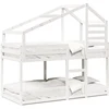 Image de vidaXL Lit superposé avec toit blanc 75x190 cm pin massif