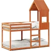Image de vidaXL Lit superposé avec toit brun cireux 90x190 cm pin massif