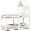 Image de vidaXL Lit superposé avec toit blanc 90x190 cm pin massif