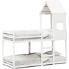 Image de vidaXL Lit superposé avec toit blanc 75x190 cm pin massif