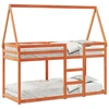 Image de vidaXL Lit superposé avec toit brun cireux 90x190 cm pin massif