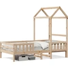 Image de vidaXL Lit en bois massif avec toit 100x200 cm pin