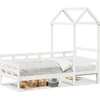 Image de vidaXL Lit de jour avec toit Blanc 80x200 cm Pin massif