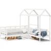 Image de vidaXL Lit de jour et banc avec toit blanc 80x200 cm pin
