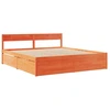 Image de vidaXL Lit en bois massif sans matelas pin brun cireux 200x200